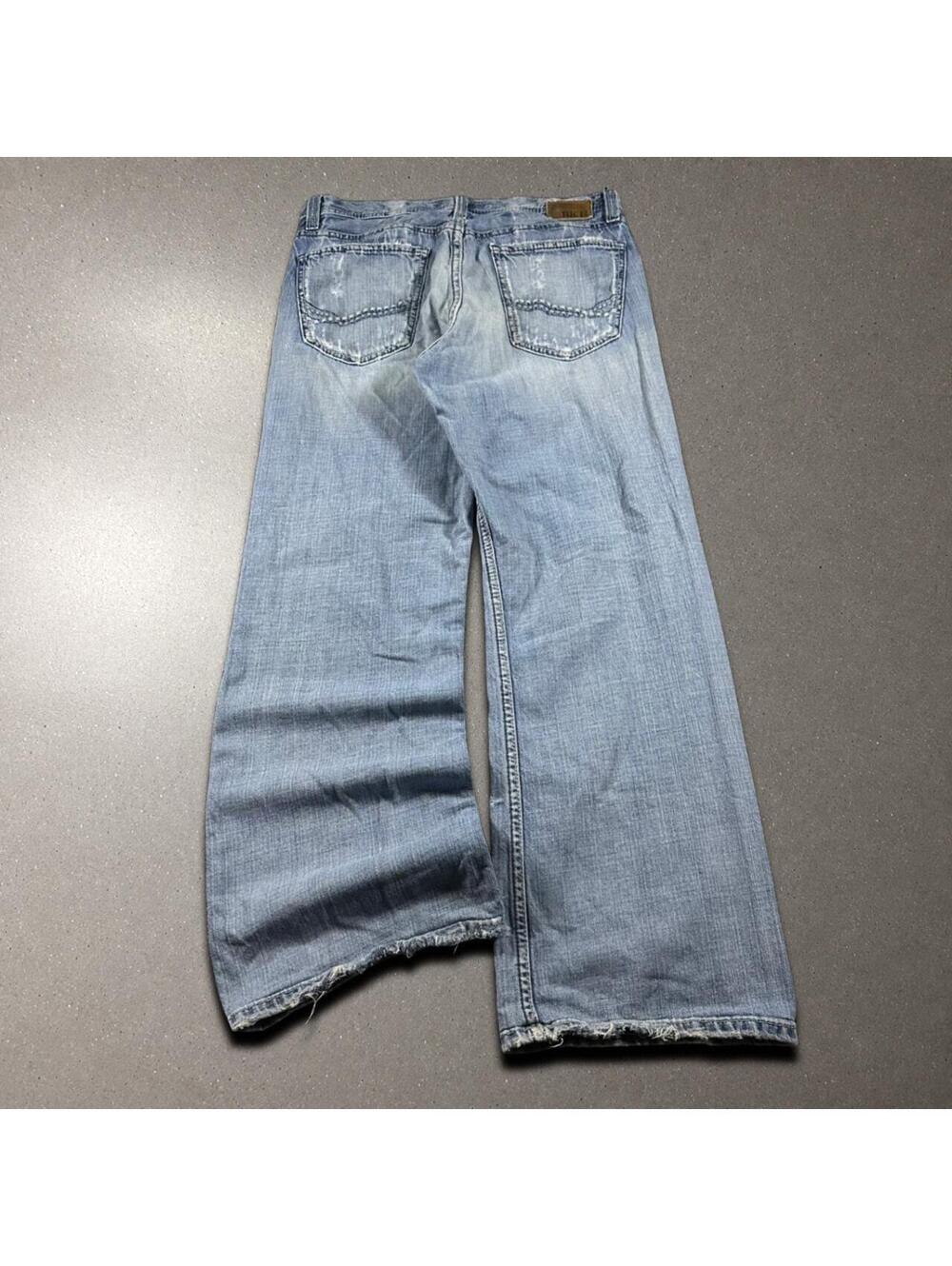 Y2K Skater BKE Buckle Tyler Baggy Light Wash Jeans - Fits 32x28.5! - Picture 2 of 8